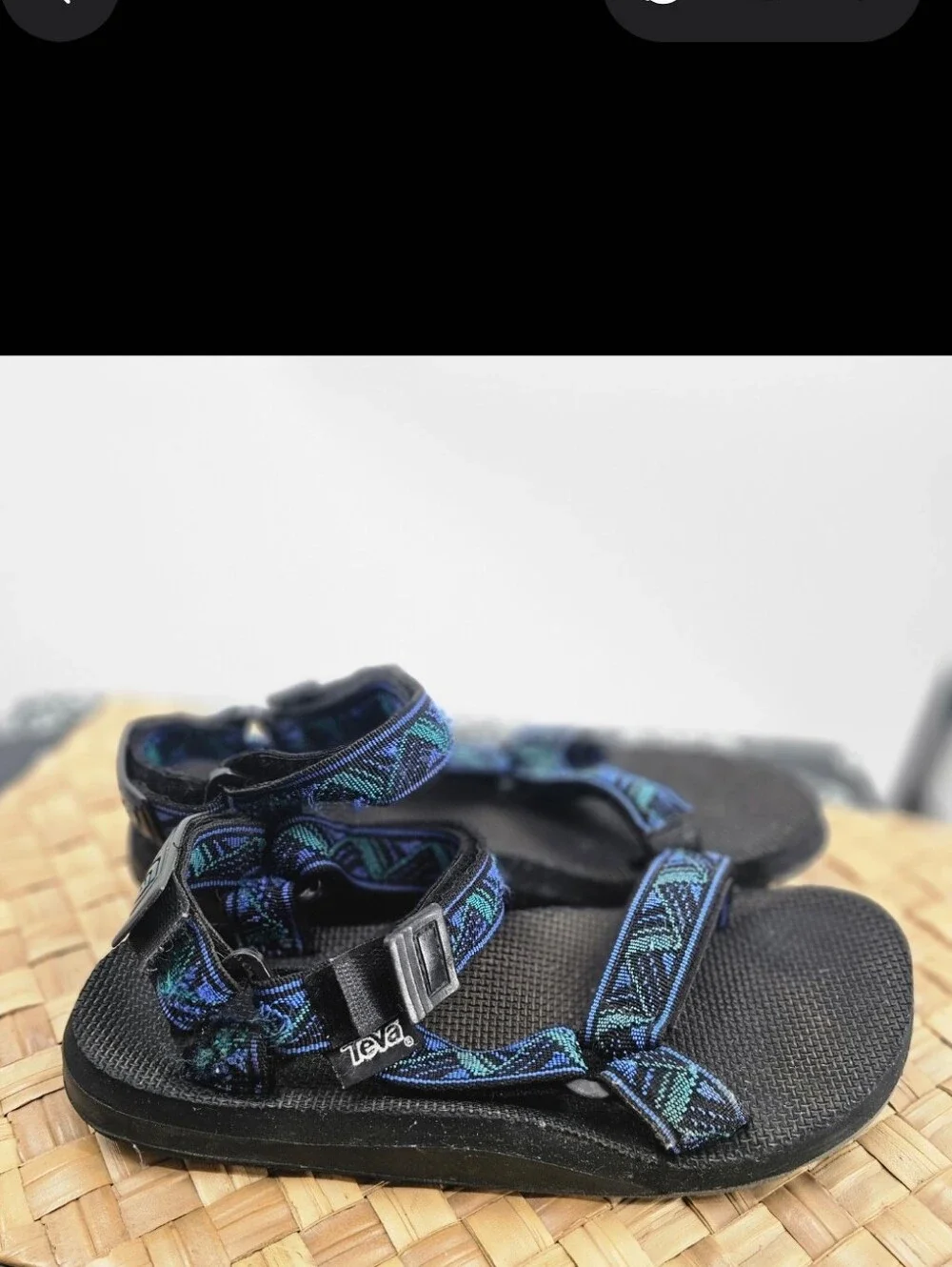 Teva Sandals Men Black Blue Size 10